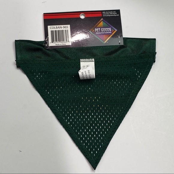 Dog Collar Bandana “I mustache for treats” in green - slips over dog collar New - Picture 2 of 4